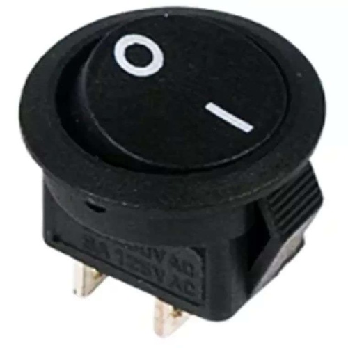 Выключатель клавишный 250В 6А (2с) ON-OFF круглый черн. Micro (RWB-105; SC-214) | Код. 36-2510 | Rexant